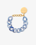 Flat Chain Bracelet ocean blue – Bracelets – Gold-Plated