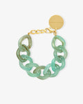Flat Chain Bracelet jade – Armbänder – vergoldet