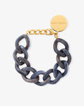 Flat Chain Bracelet blue jeans marble - Bracelets - Gold-Plated