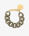 Flat Chain Bracelet light olive - Armbänder - gelb vergoldet