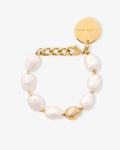 Organic Pearl Bracelet with Gold Pearl - Bracelets - Gold-Plated