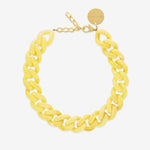 Flat chain Necklace Yellow Marble – Halsketten – vergoldet