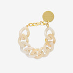 Flat Chain Bracelet Pearl Marble – Armbänder – vergoldet