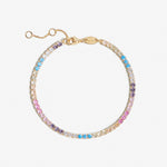 Tennis Bracelet Pastel Rainbow – Bracelets – 18kt Gold-Plated
