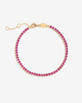 Tennis Bracelet Pink - Bracelets - 18ct Gold-Plated