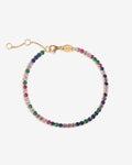 Tennis Bracelet Rainbow - Bracelets - 18ct gold-plated