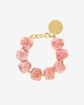 Organic Shaped Bracelet peach marble – Armbänder – vergoldet