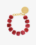 Mini Organic Shaped Bracelet red marble – Bracelets – Gold-Plated