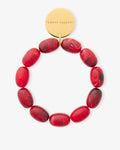 Olive Flex Bracelet Red Marble - Armbänder - gelb vergoldet