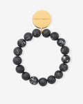 Mini Beads Flex Black Marble - Armbänder - 14kt vergoldet