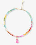 Tropical Nostalgia Bear Necklace Pink - Halsketten - 18kt vergoldet