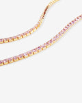 Tennis Choker Pastel  – Rose – Necklaces – 18ct Gold–Plated