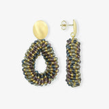 Drop S Elemental Blue Mix + Gold - Ohrringe - 18k vergoldet