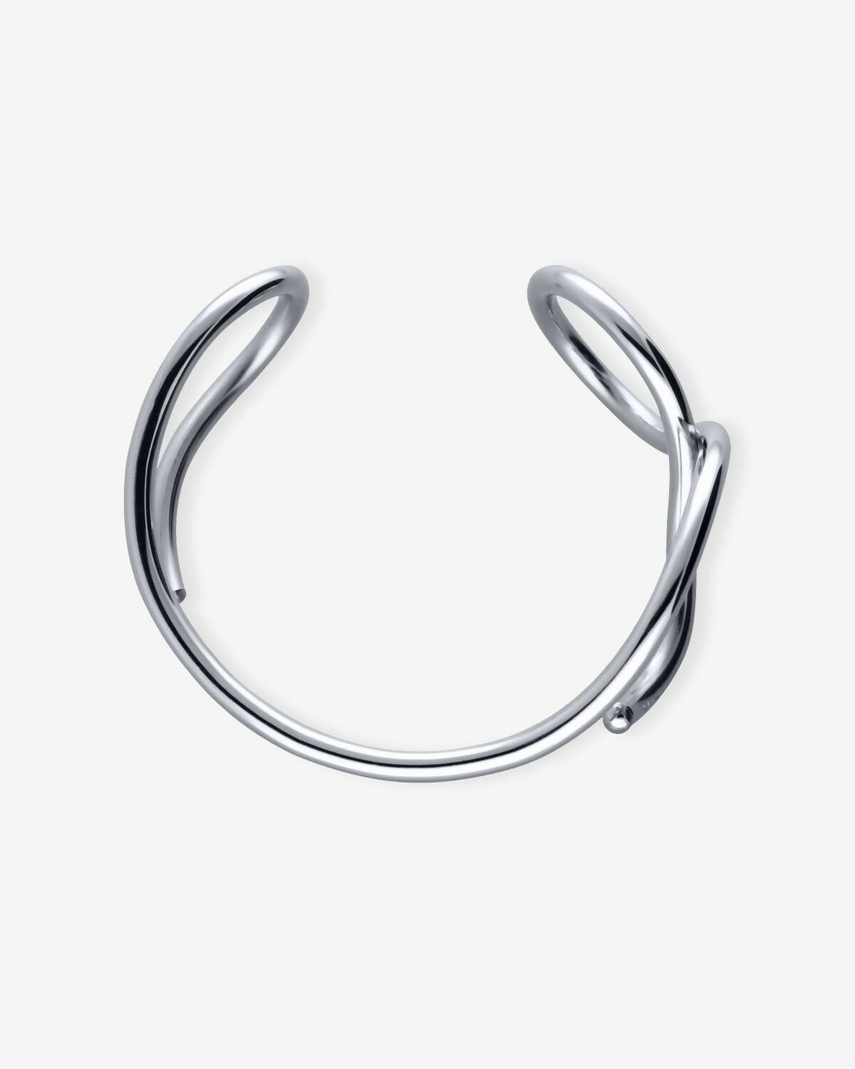 Bracelet Manchette Outline Lettre V - argent sterling - 4