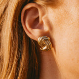 Hollowed Double Wave Earring - Ohrhänger - 18kt vergoldet