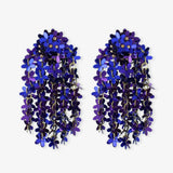 Blue Earrings Sequin Flower Rain Fleur - Ohrhänger - 24kt vergoldet