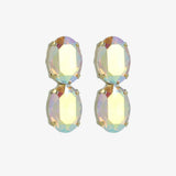 Maudi Oval Wasserfall mit zwei Steinen M Holo - Ohrstecker - 18kt vergoldet