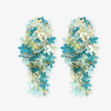Blue Earrings Leila Sequin Bunch of Flowers - Ohrhänger - 24kt vergoldet