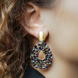 Open Drop S Element Metallic Green Purple - Ohrringe - 18k vergoldet