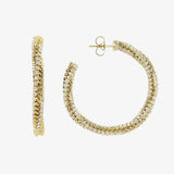 Gold/Kristall Stevie Gedrehte Tennis Ohrringe L - Creolen - 18kt vergoldet