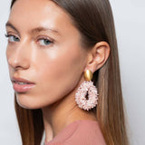 Hellrosa Ohrringe Ivy Flower Drop L - Ohrhänger - Vergoldet