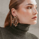 Brown Earrings Fleur Flower Rain - Ohrhänger - 24kt vergoldet