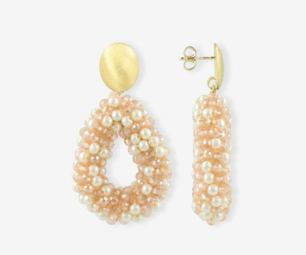 Drop S - Old Pink/Pearl – Ohrringe – 18kt vergoldet
