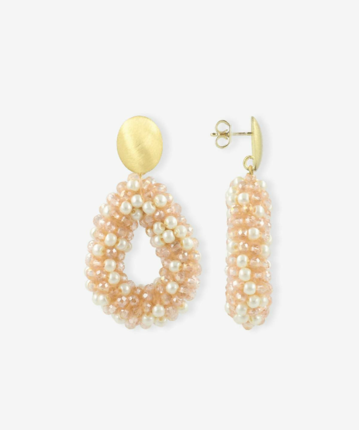 Drop S Old Pink/Pearl – Ohrringe – 18kt vergoldet