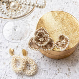 Champagne Ohrringe Flower Earring L Aster - Ohrhänger - 18kt Vergoldet