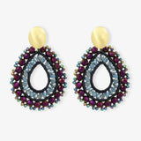 Open Drop L Irregular Stones - Disco Purple - Ohrringe - 18k vergoldet