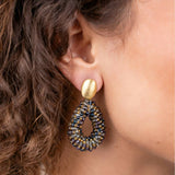 Drop S Elemental Blue Mix + Gold - Ohrringe - 18k vergoldet