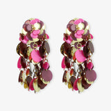 Suze Bold Sequin Waterfall Cherry Lacquer MiX - Ohrhänger - 24kt vergoldet