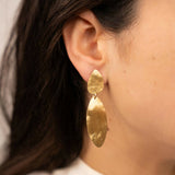 Earring Stone Shape Double - Ohrringe - 18k vergoldet