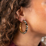 Strass Julliette Schwarz - Creolen - 18kt vergoldet