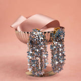 Light Blue Earrings Sequin Flower Rain Fleur - Ohrhänger - 24kt vergoldet