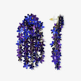 Blue Earrings Sequin Flower Rain Fleur - Ohrhänger - 24kt vergoldet