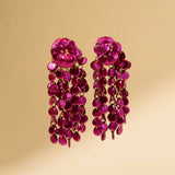 Fuchsia Ohrringe Waterfall Wide Rings L Astrid - Ohrhänger - 18kt Vergoldet