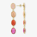 Fuchsia Ohrringe Four Framed Stones with Pin Anya - Ohrhänger - 18kt Vergoldet