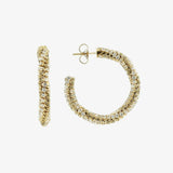 Gold/Kristall Stevie Gedrehte Tennis Ohrringe M - Creolen - 18kt vergoldet