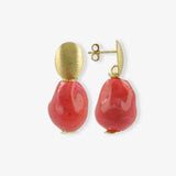 Rosa Ohrringe Irregular Stone S Bailey - Ohrhänger - 18kt Vergoldet