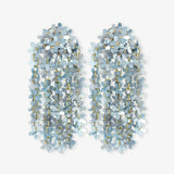Light Blue Earrings Sequin Flower Rain Fleur - Ohrhänger - 24kt vergoldet