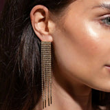 Waterfall Square Mies - Ohrstecker - 18kt vergoldet