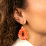 Drop S Marquis Lion Orange Earrings - Ohrhänger - Vergoldet