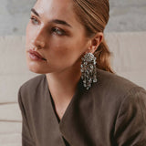 Sequin Detailled Flower Rain Silver - Ohrringe - 18k vergoldet