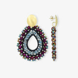 Open Drop L Irregular Stones - Disco Purple - Ohrringe - 18k vergoldet