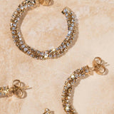 Gold/Kristall Stevie Gedrehte Tennis Ohrringe M - Creolen - 18kt vergoldet