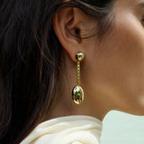 Reflection Long Earring - Earring - 18ct gold plated