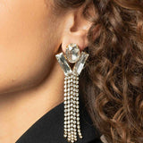 Maudi Ovaler Wasserfallkristall - Ohrstecker - 18kt vergoldet