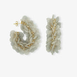 Sequin Oval Creole XL - Crystal Nude - Ohrringe - 18k vergoldet