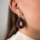 Drop S Metallic Violet - Ohrringe - 18k vergoldet
